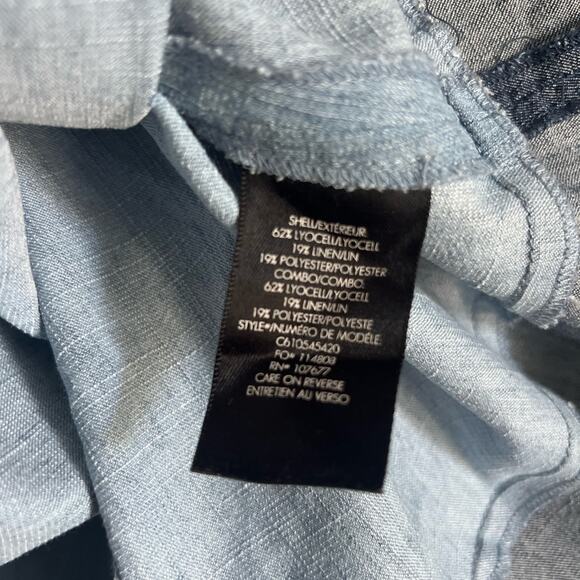 Alice + Olivia Chambray Linen Shift Dress Size XS Blue - Picture 7 of 9